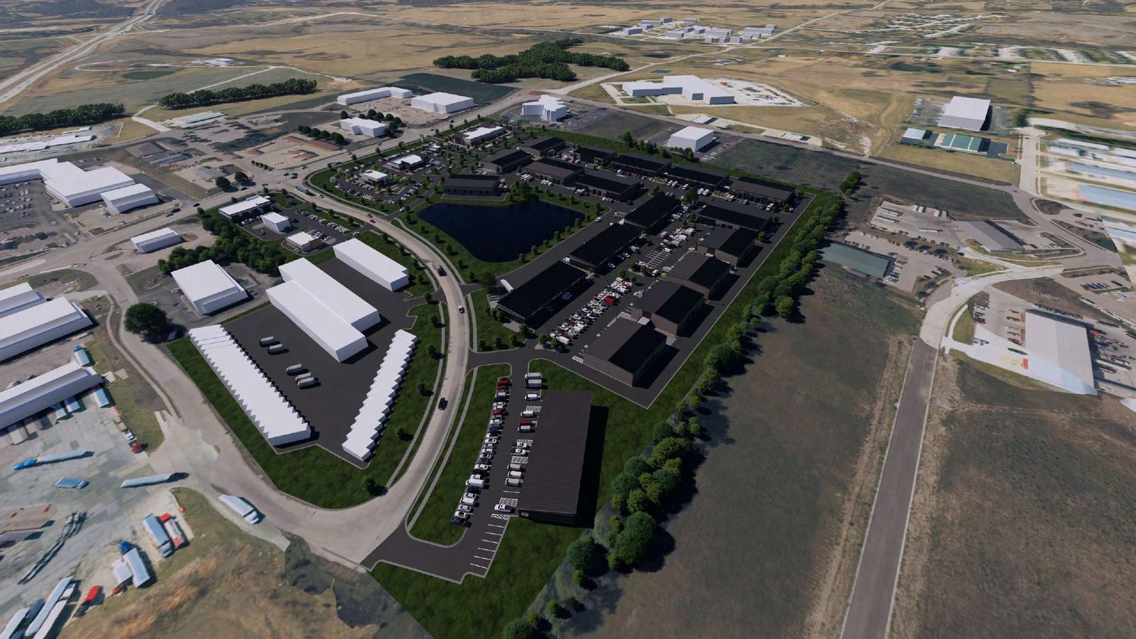 Aerial view of the full development